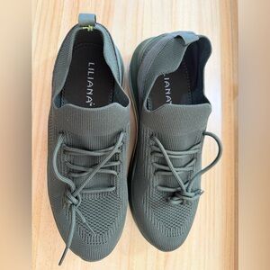 Liliana Women's Olive Knit Sneakers
